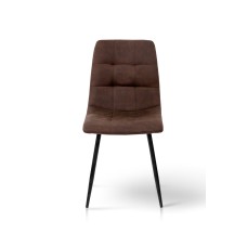 Стілець Чілі (круглий) чорний/мкфібра коричнPK-03