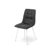 Стілець Чілі (круглий) білий/мкфібра вінтаж сірий