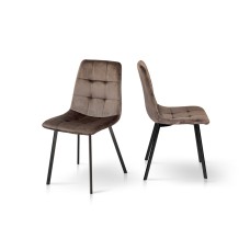 Стілець Ментос чорний/ велюр тобакко