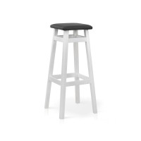 Табурет БАРНИЙ КВАДРАТНИЙ М'ЯКИЙ (80 см), білий