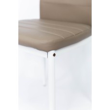 Стілець Ріо, білий/ шкірзам сіро-бежевий