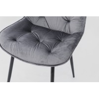 Стілець Прадо чорний/ велюр сірий