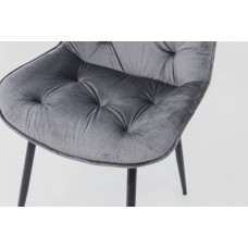 Стілець Прадо чорний/ велюр сірий