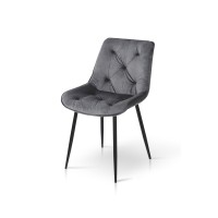 Стілець Прадо чорний/ велюр сірий