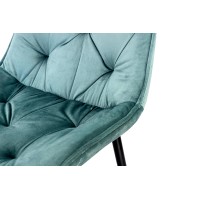 Стілець Прадо чорний/ велюр аквамарин