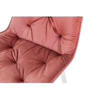 Стілець Прадо білий/ велюр пудровий