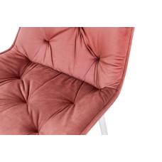 Стілець Прадо білий/ велюр пудровий