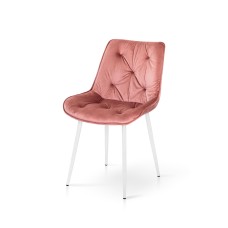 Стілець Прадо білий/ велюр пудровий