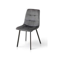 Стілець Ментос чорний/ велюр сірий