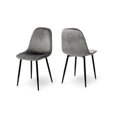 Стілець Марс чорний/велюр сірий