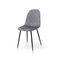 Стілець Ембер-L, чорний/ велюр темно-сірий