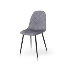 Стілець Ембер-L, чорний/ велюр темно-сірий