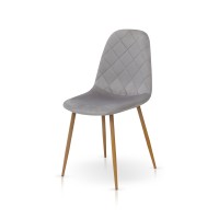 Стілець Ембер-L, термо/велюр світло-сірий