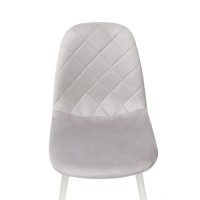 Стілець Ембер-L, білий/велюр світло-сірий