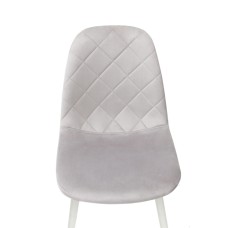 Стілець Ембер-L, білий/велюр світло-сірий