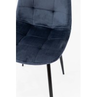 Стілець Квест, чорний / велюр темно-синій