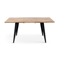 Стіл Лагуна, 120(+40)*80, чорний/штучний шпон MDF