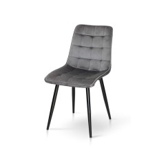 Стілець Віллі чорний/ велюр сірий