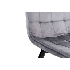 Стілець Віллі чорний/ велюр сірий