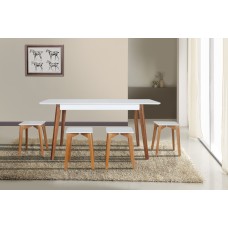 Стіл Сінгл (130+30)/80 ніжки горіх/столешня біла--