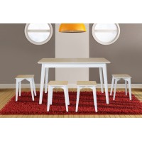 Стіл Сінгл (130+30)/80 ніжки білі/столешня натур--