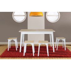 Стіл Сінгл (130+30)/80 ніжки білі/столешня натур--