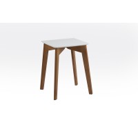 Табурет Сінгл каркас горіх/кришка біла---