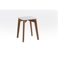 Табурет Сінгл каркас горіх/кришка біла---