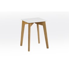 Табурет Сінгл каркас дуб/кришка біла---