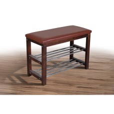 Лавка для взуття №1,тем.горіх кож.зам, коричневий