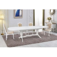 Стіл обідній Гетьман (200+2*40 )/100, білий