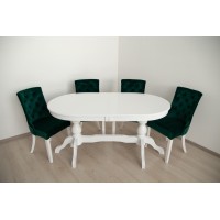 Стіл обідній Оскар Люкс (160+2*40)/90 білий---