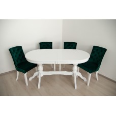 Стіл обідній Оскар Люкс (160+2*40)/90 білий---