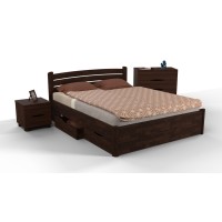 Ліжко Софія з ящиками 1600*2000, тем. горіх