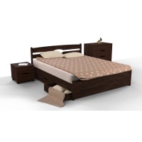 Ліжко Лікерія-Люкс з ящик. 1400*2000 тем.горіх