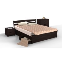 Ліжко Лікерія-Люкс з ящик. 1400*2000 венге