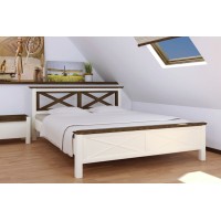 Ліжко Нормандія 1800*2000, ваніль+тем.горіх