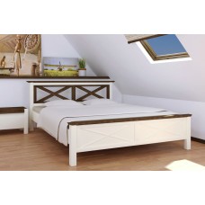 Ліжко Нормандія 1400*2000, ваніль+тем.горіх