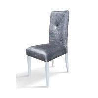Стілець обідній Дімас білий/сіра тканина---