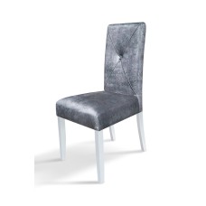 Стілець обідній Дімас білий/сіра тканина---