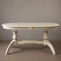 Стіл обідній Оскар Версаче (160+40)/90, білий---