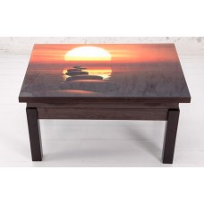 Стіл-трансформер ФЛАЙ, венге+скло (закат) fp-1010