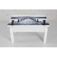 Стіл-трансформер ФЛАЙ, білий+скло (міст) fp-1118