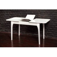 Стіл Фієста (110+35)*70, білий/білий