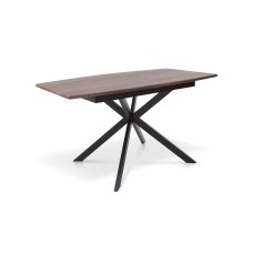 Стіл Річард 140(+40)*85 чорний метал/дуб ТК(горіх)