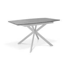 Стіл Річард 140(+40)*85 білий метал/мрамор світл