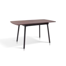 Стіл Соло 110(+35)*70 чорний метал/дуб ТК (горіх)