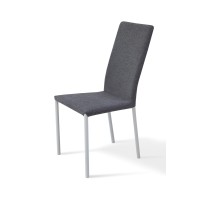 Стілець Соло, метал білий/ тканина сіра