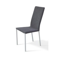 Стілець Соло, метал білий/ тканина сіра