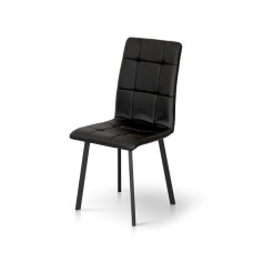 Стілець Трініті, метал чорний/ шкірзам чорний